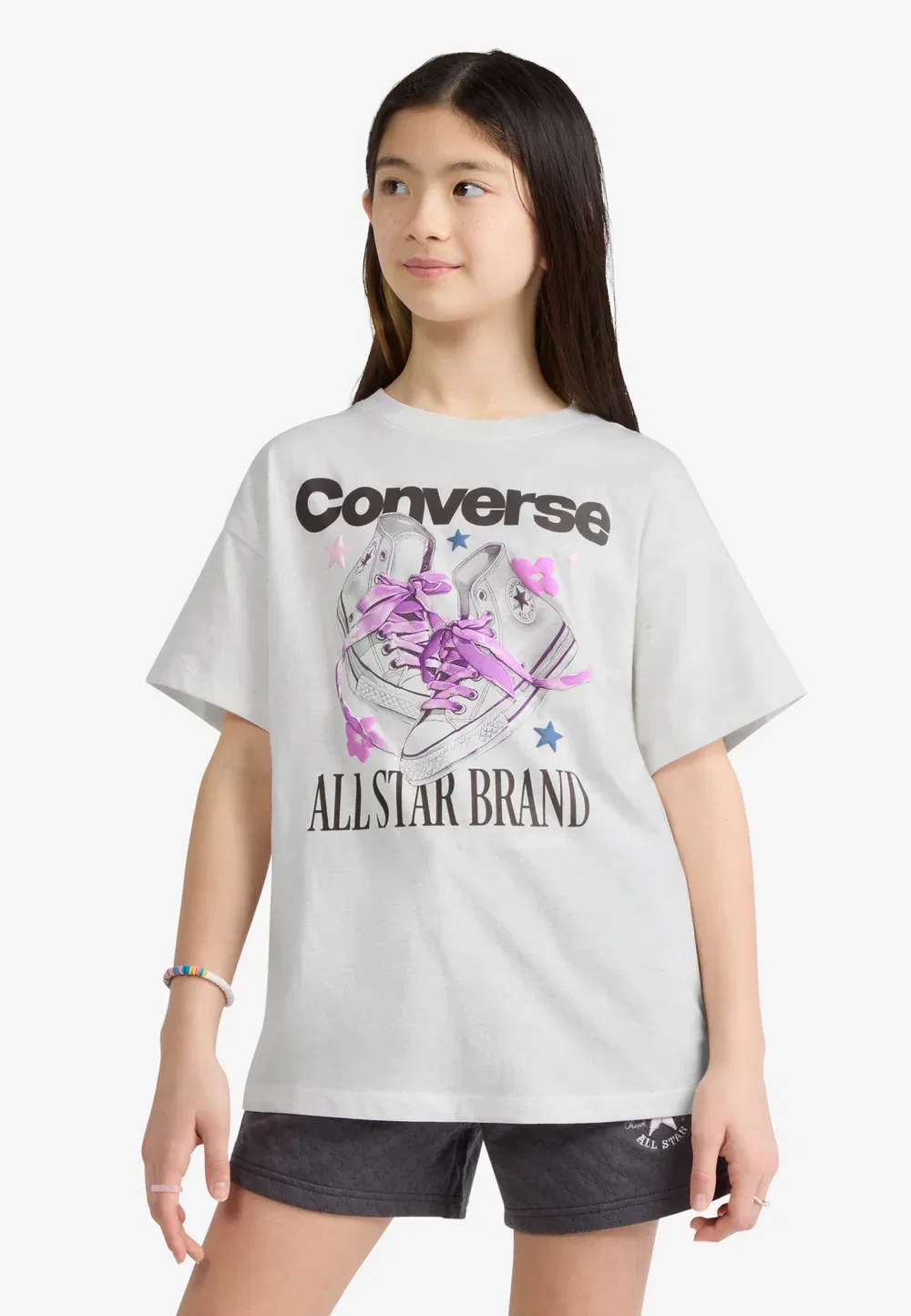 Футболка с принтом «Ленты» Converse, Vintage White Heather