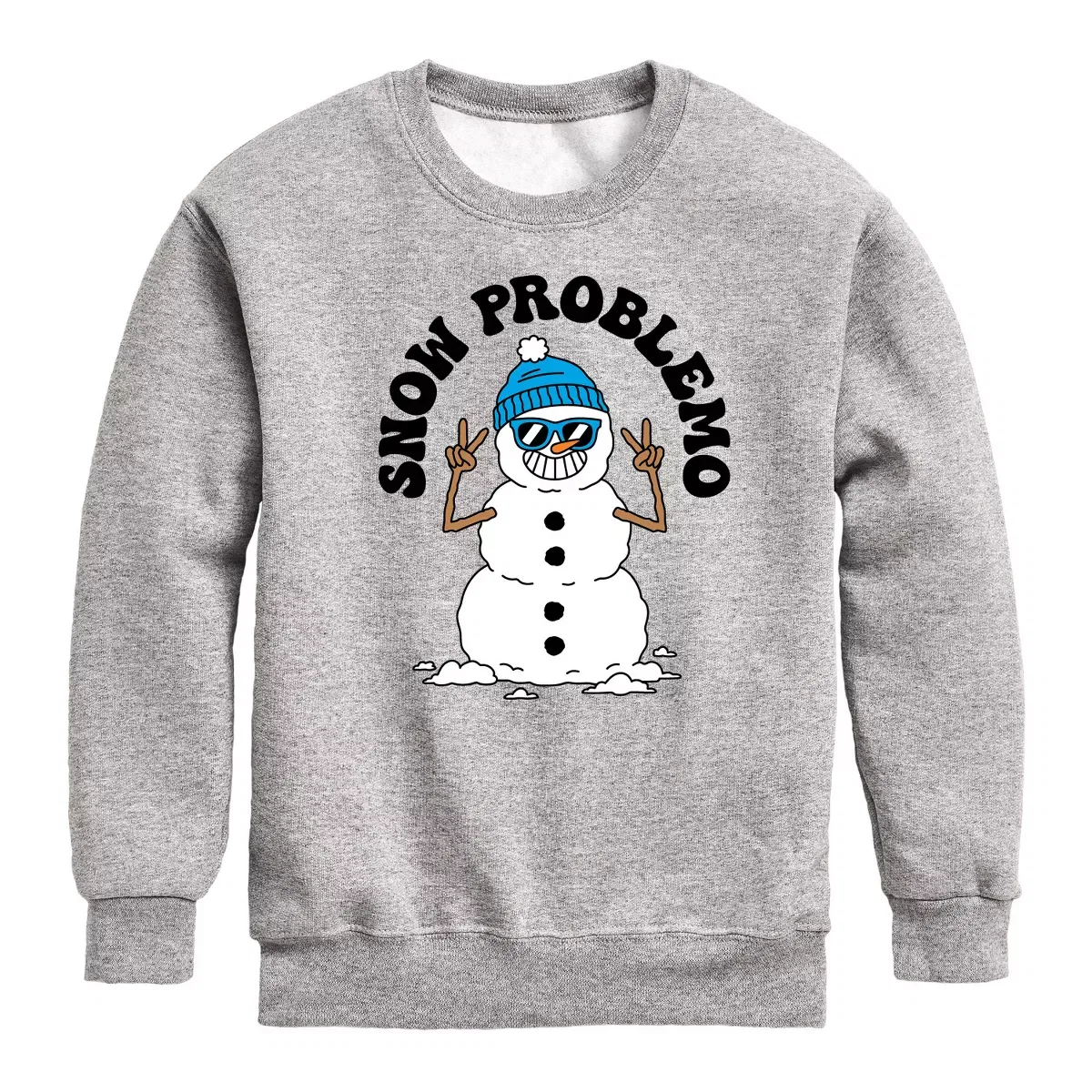 Детское худи с принтом Snowman Snow Problemo Instant Message, Natural