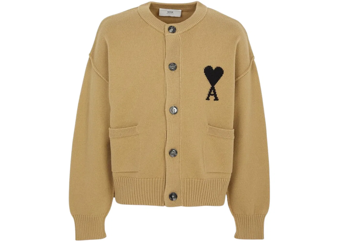 Мужской кардиган с логотипом Ami Paris, Camel