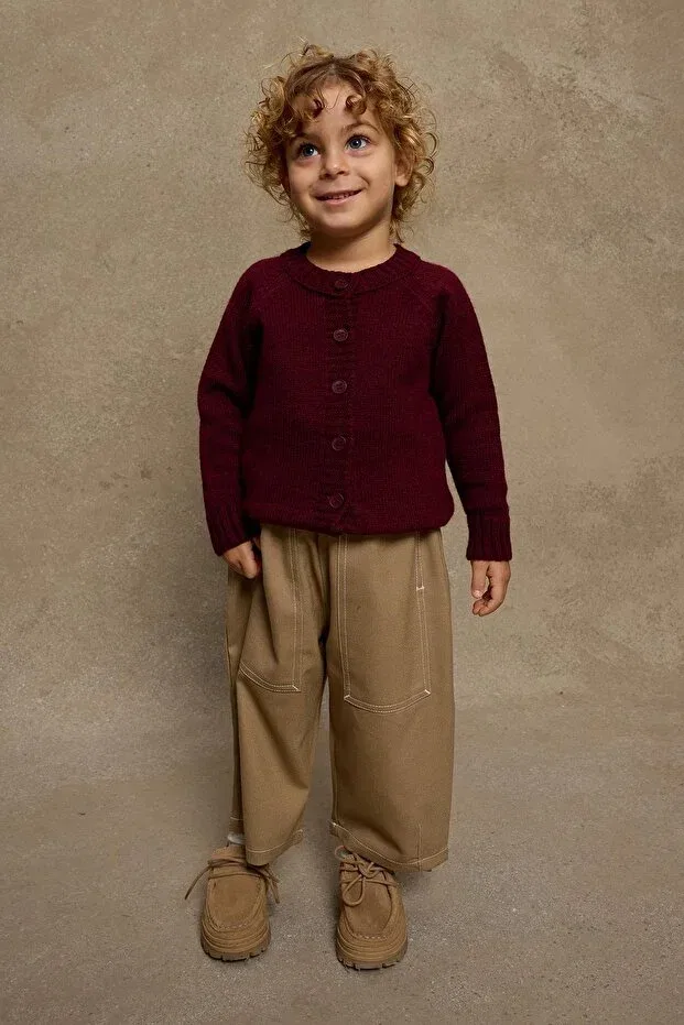 Детский кардиган с длинным рукавом Fahhar Kids, Burgundy — фото 3