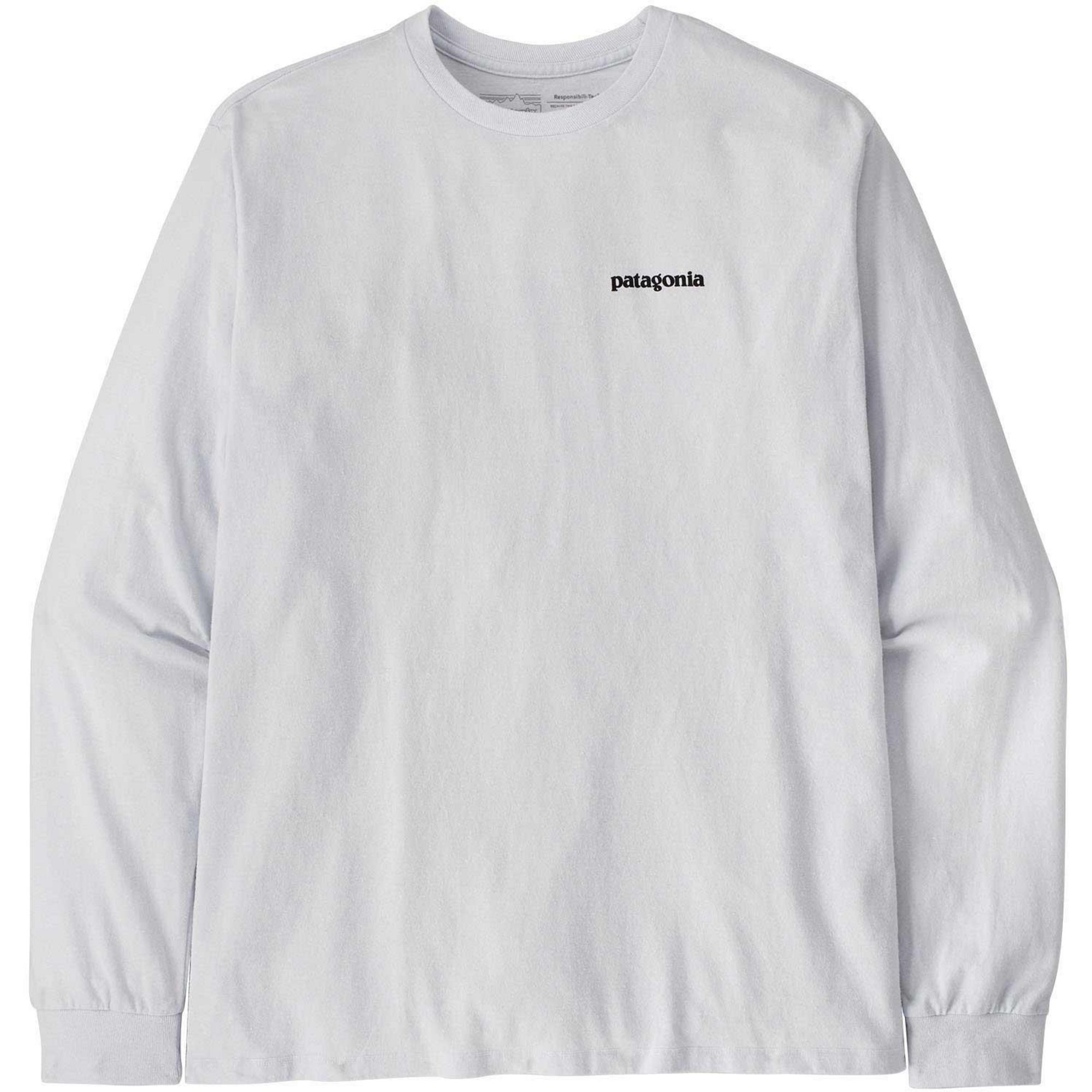Мужская футболка с длинными рукавами с логотипом P-6 Responsibili-Tee Patagonia, White — фото 4