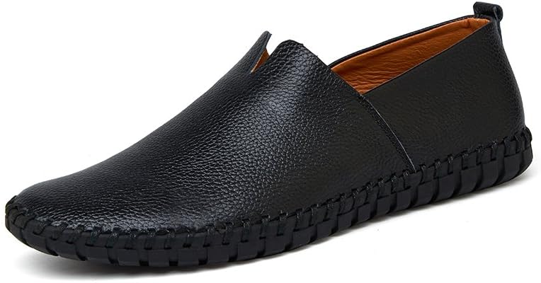 

Мужские дышащие слипоны-лоаферы, повседневная обувь для ходьбы, легкие мокасины для вождения, из натуральной кожи, мягкие и удобные Asifn, черный