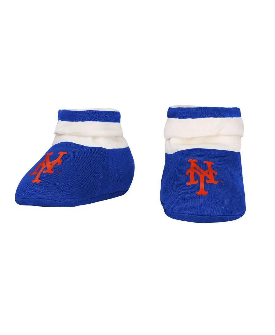 Комплект боди, слюнявчика и пинеток New York Mets Up One Outerstuff, White Royal — фото 2
