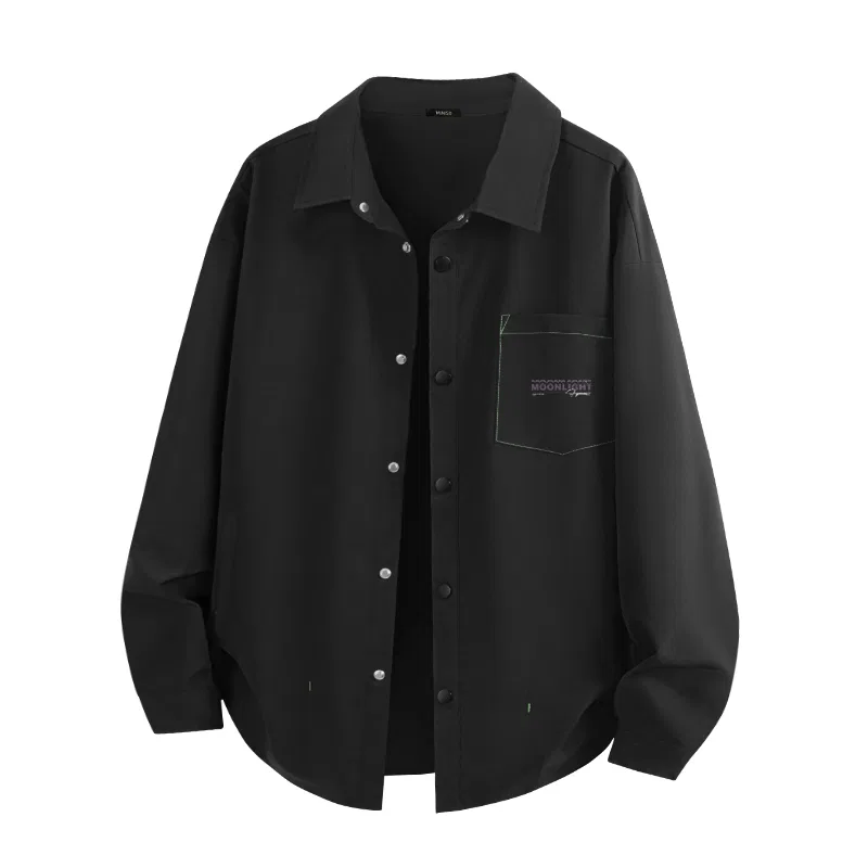 Детская рубашка с отложным воротником MINISO, Moonlight Fantasy Chest Logo, Black