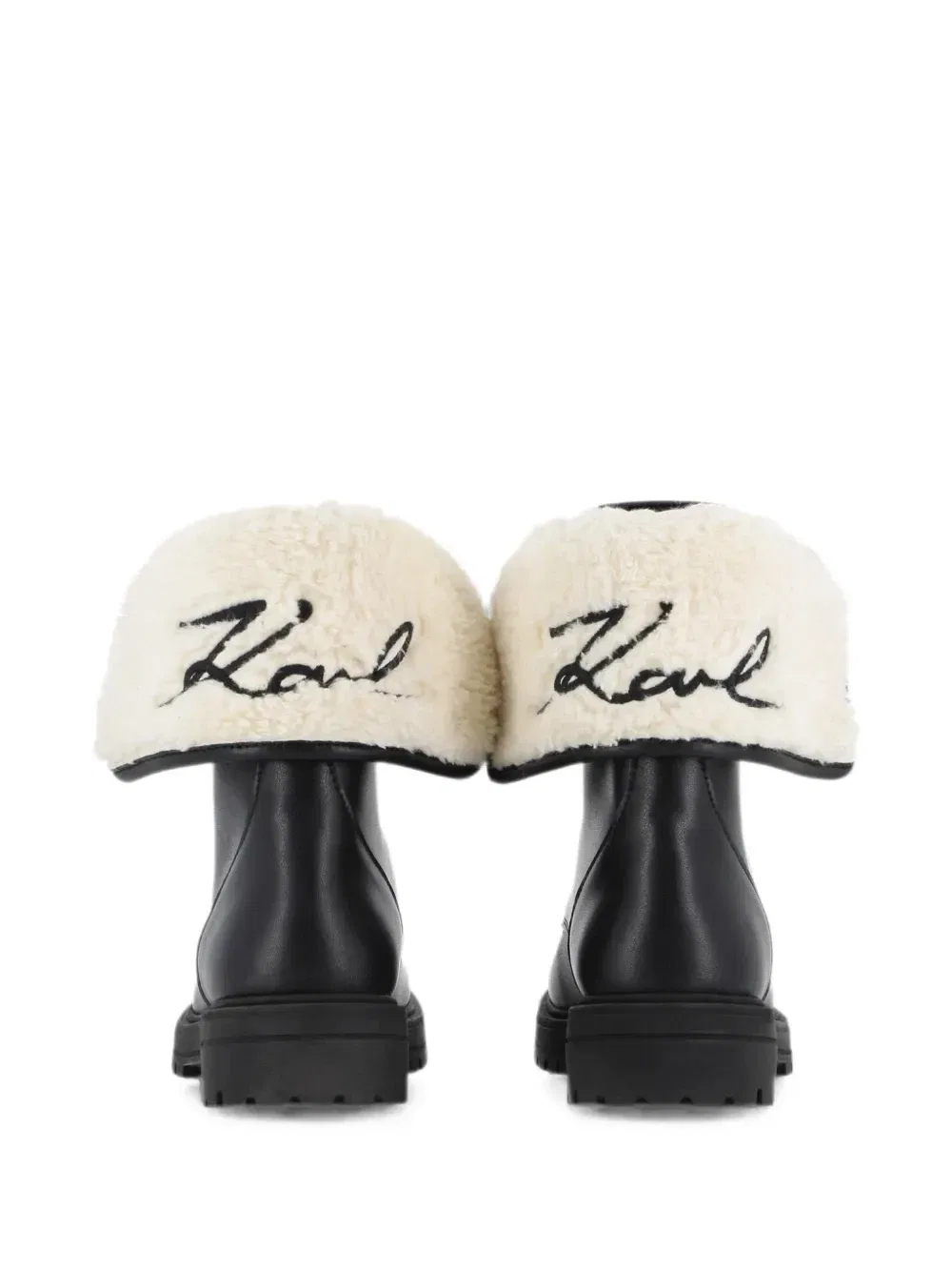Ботинки с искусственным мехом и шнуровкой Karl Lagerfeld Kids, черный — фото 4