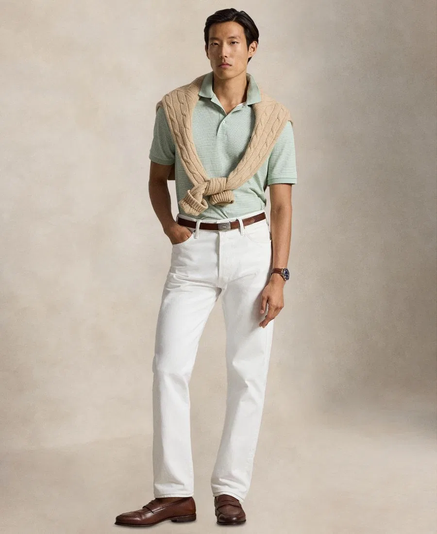 Поло с принтом Glen Plaid Polo Ralph Lauren, Small Glen-Light Green — фото 2