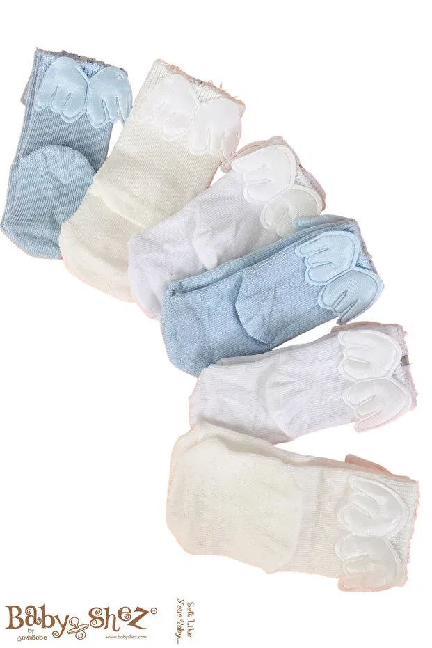Детские носки для новорожденных хлопковые Angel Wings Baby Shez, Blue