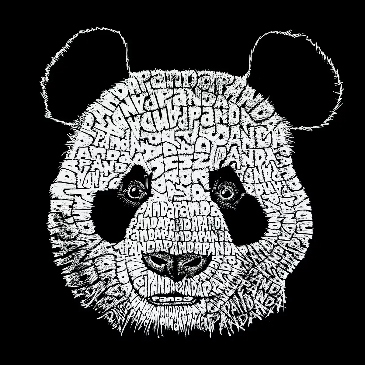 Детский свитшот для девочек с принтом Panda LA Pop Art, Black — фото 2