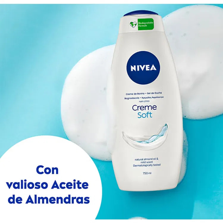 Гель для душа увлажняющий NIVEA Creme Soft, 750 мл — фото 3