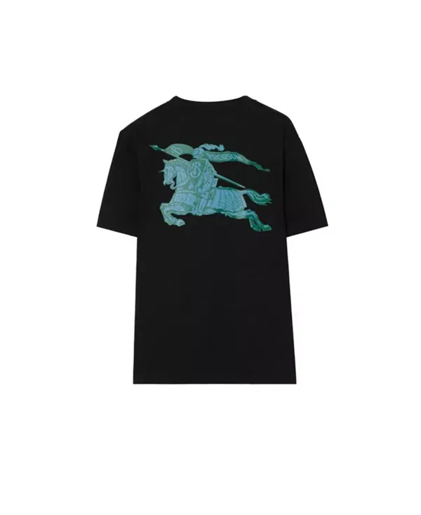 Мужская футболка с принтом Heritage Logo Cotton T-Shirt Burberry, черный — фото 3