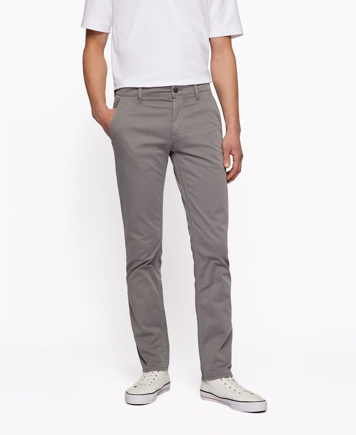 

Мужские облегающие брюки boss Hugo Boss, темно-серый