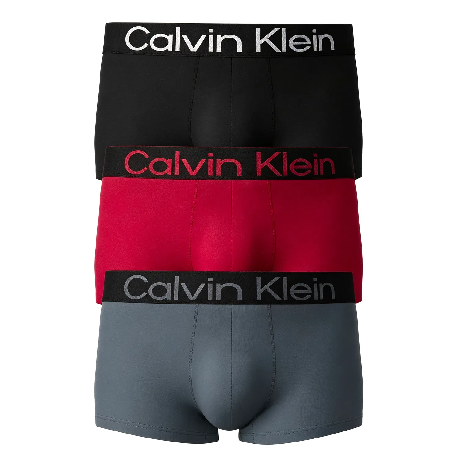 Мужские боксеры с принтом, комплект из 3 штук, Calvin Klein, Black/Skateboard Red/Turquoise