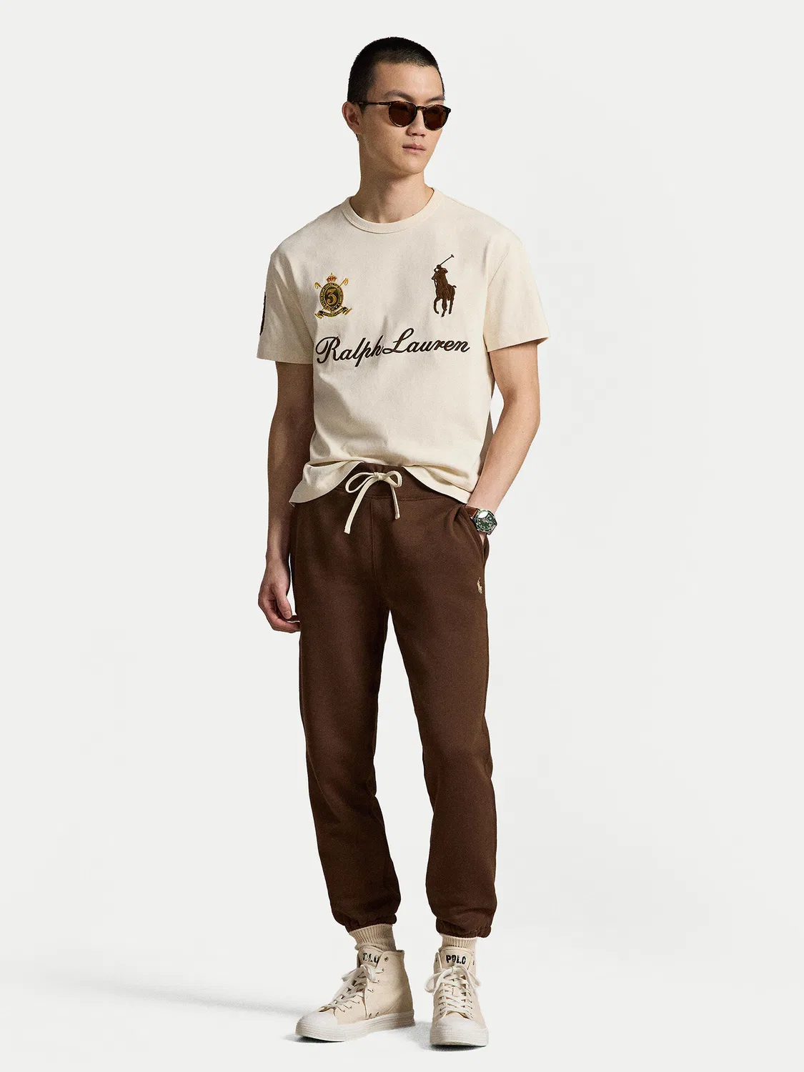 Мужская футболка стандартного кроя Polo Ralph Lauren, кремовый — фото 2