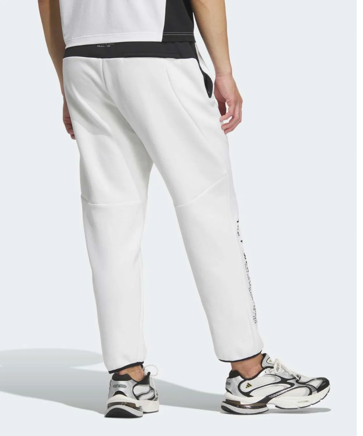 Мужские спортивные брюки с открытым низом, модель Adaptive, Adidas, White — фото 2