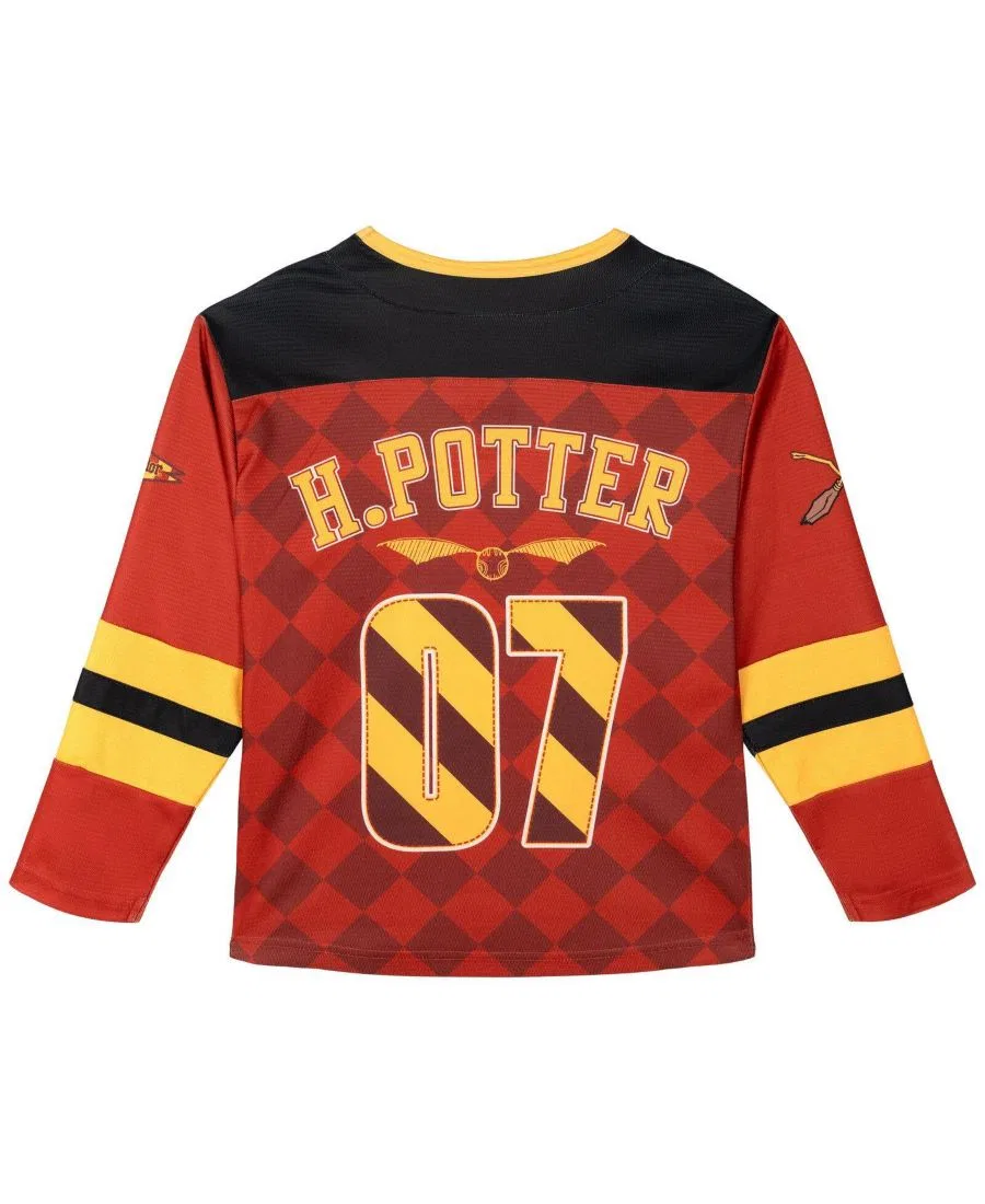 Детская футболка-джерси с длинным рукавом Harry Potter Гриффиндор, Квиддич, черно-бордовая — фото 2