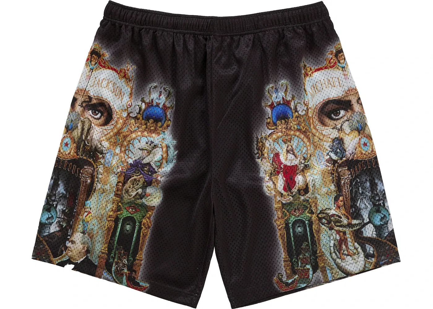 Мужские шорты из сетки с принтом Supreme Michael Jackson Dangerous Mesh Short, Black