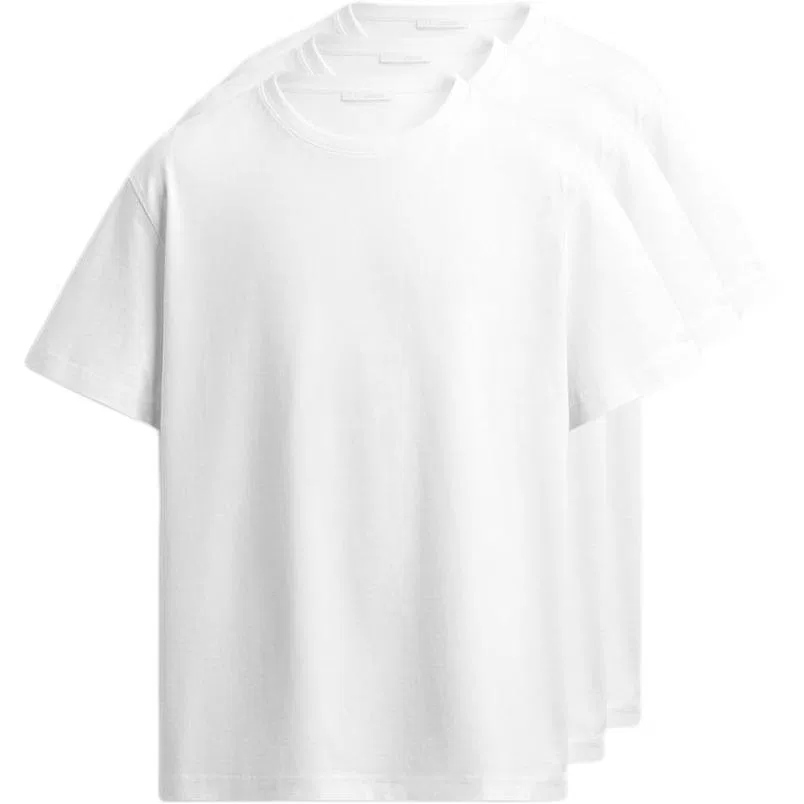 Мужской комплект футболок с круглым вырезом, 3 шт, ZARA, White