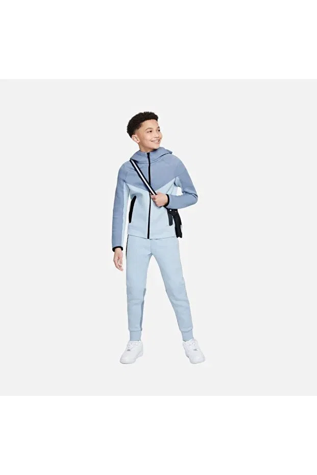 Детский спортивный костюм для девочек с капюшоном H fleece children's tracksuit set Tec, Blue