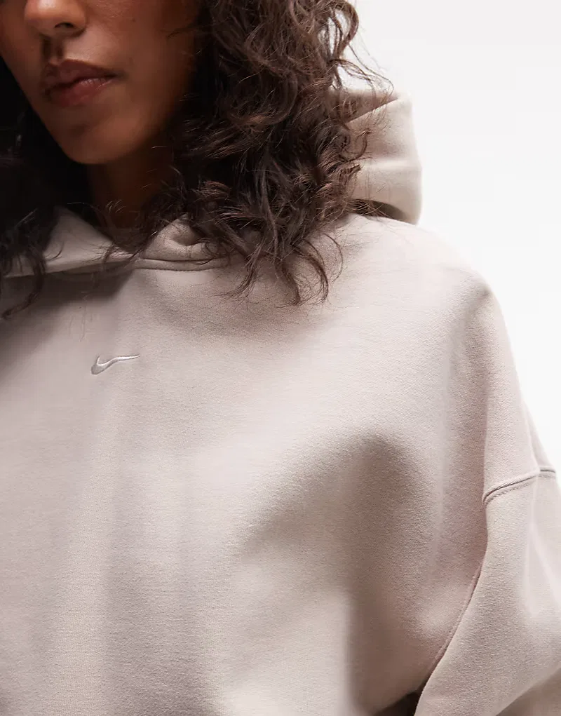 Толстовка Nike Studio Fleece средней плотности, свободного кроя, кремовый — фото 3