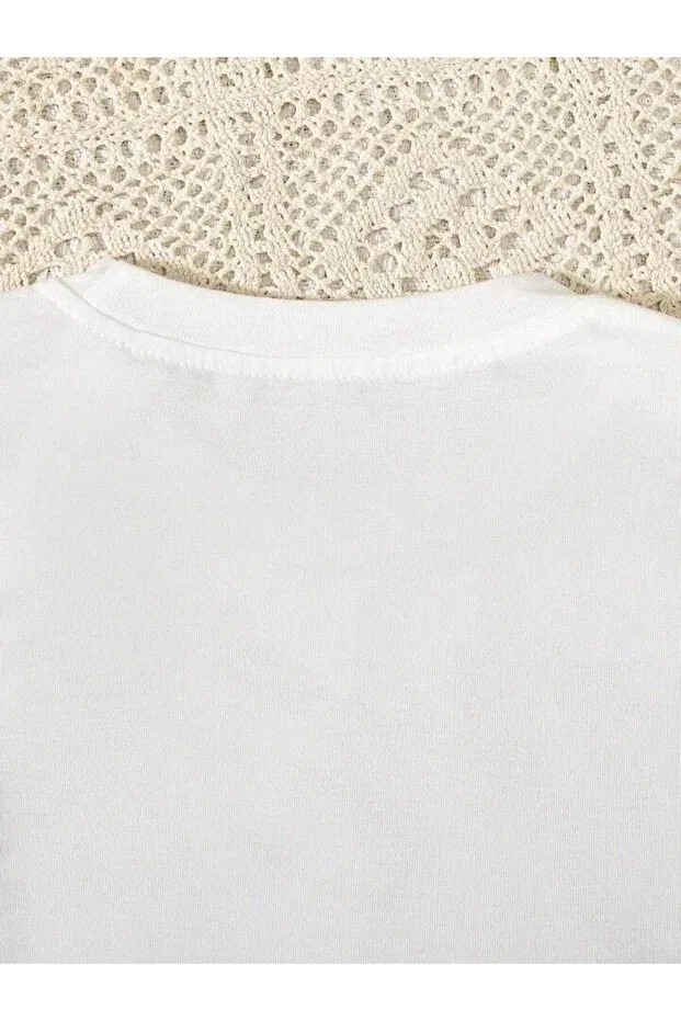 Детское платье-футболка для девочек с принтом Crop T-Shirt Dress Keywest, Stone — фото 4