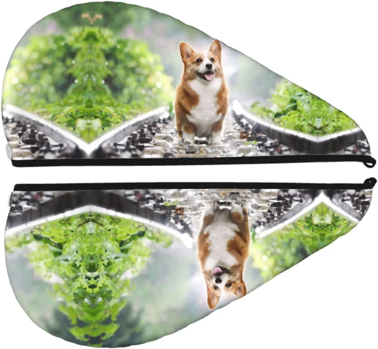 Шапочка для душа с принтом Corgi, Debou, полиэстер, 26.9x65 см — фото 2