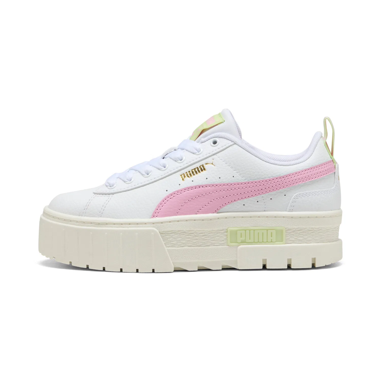 Детские кроссовки с платформой Mayze PUMA, White/Pink Shimmer — фото 2