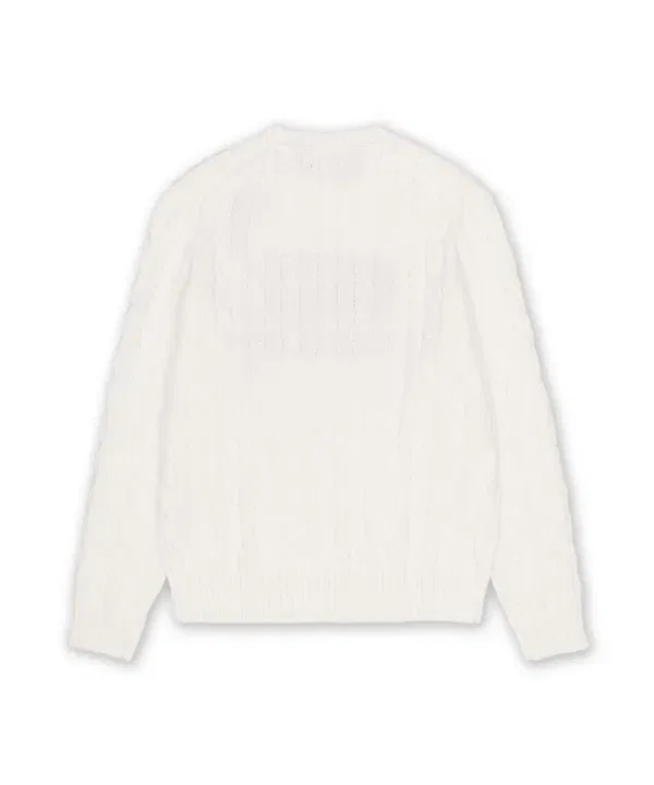 Свитер с косичками и флагом, Iconic Cable Knit Polo Ralph Lauren, белый — фото 2