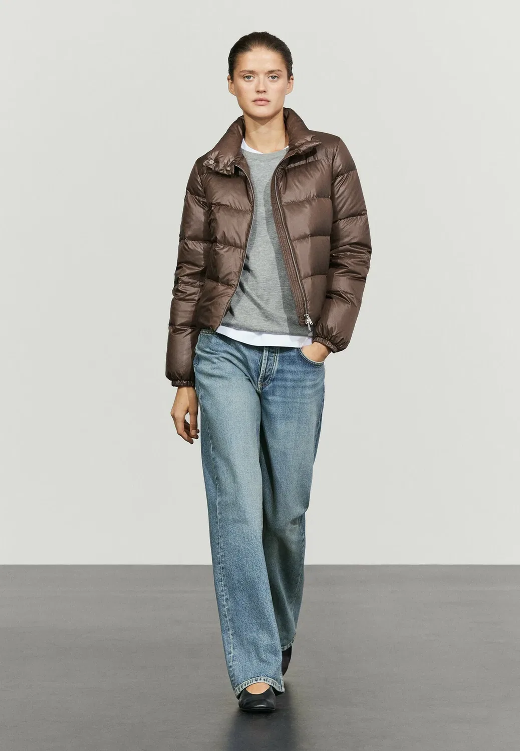Пуховая куртка Massimo Dutti, Dark Brown — фото 4