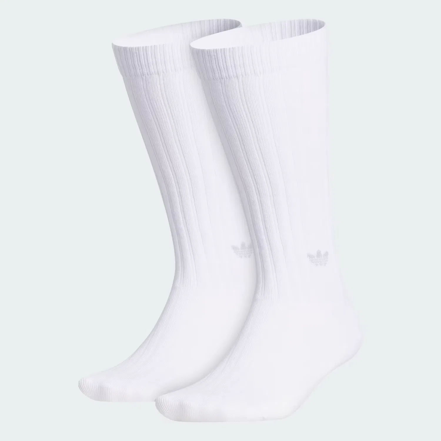 Носки высокие ультралегкие, 2 пары, Trefoil Adidas Originals, белый/светло-серый