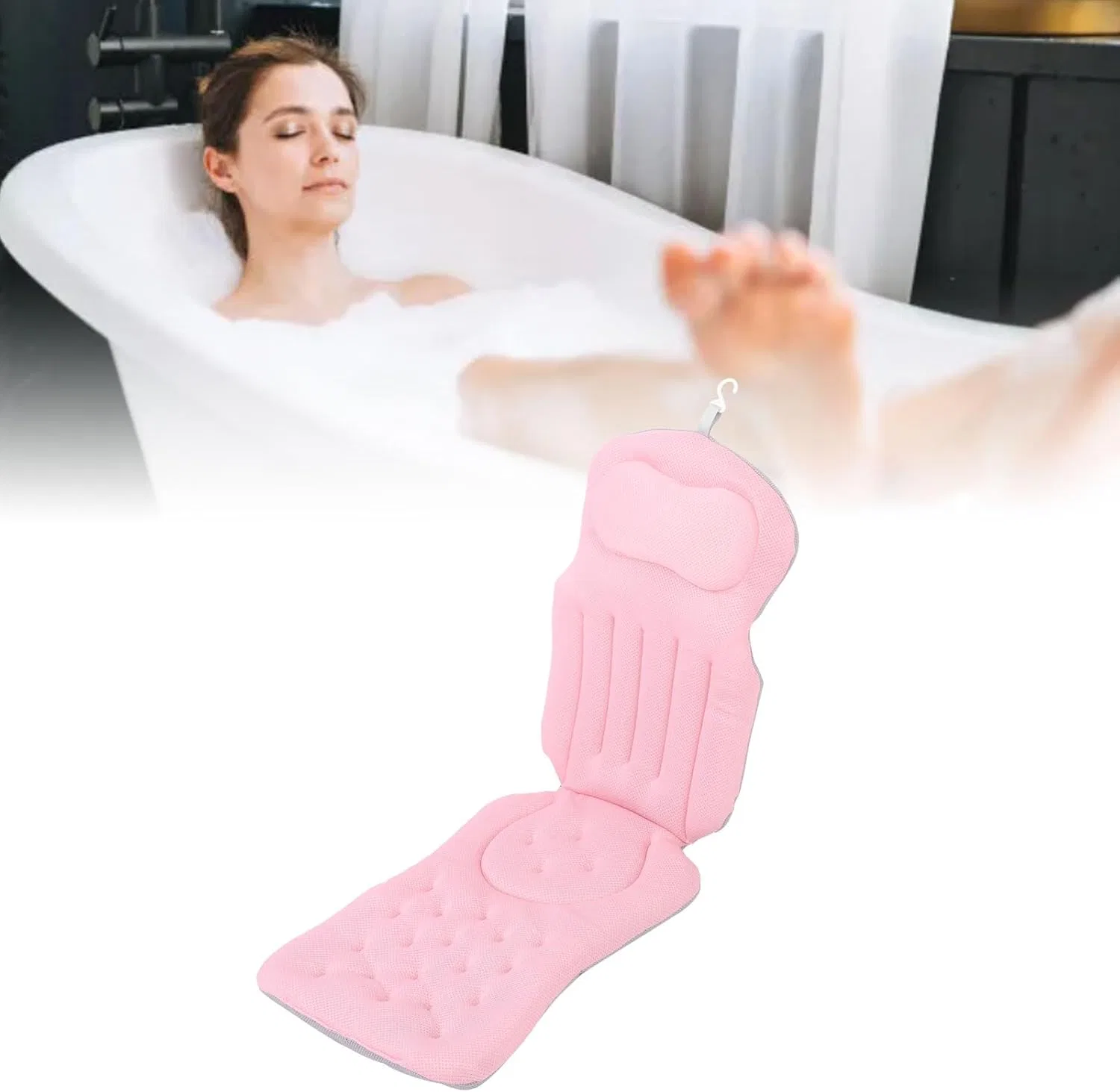 Цельное банное подушка 4D Mesh ткань XUMIUZIY, 1 шт, 1040 г, Розовый — фото 3