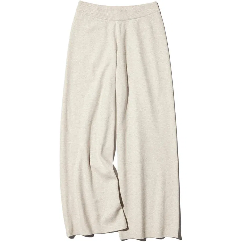 Женские брюки прямого кроя средней посадки UNIQLO, Ivory