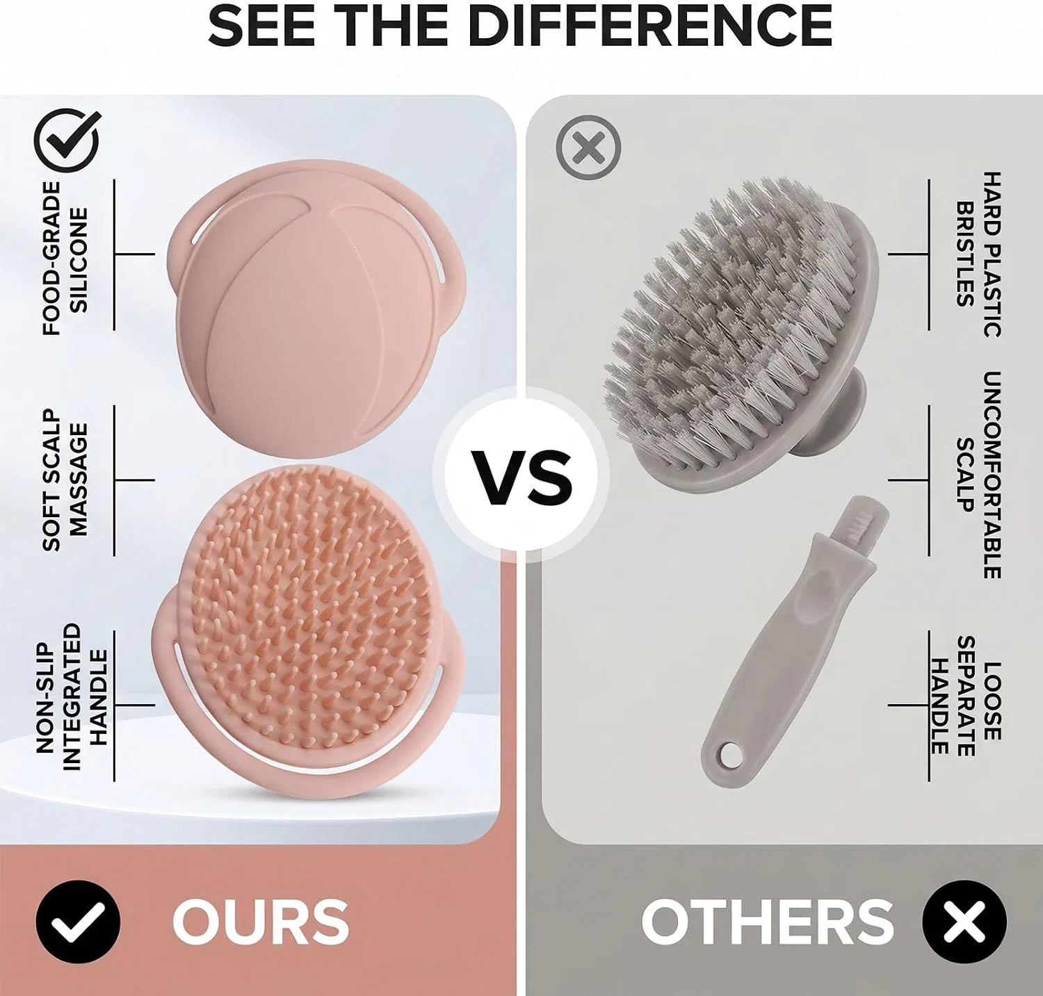 Набор детских щеток для купания, силикон, 2 шт, Rosa Generic — фото 3