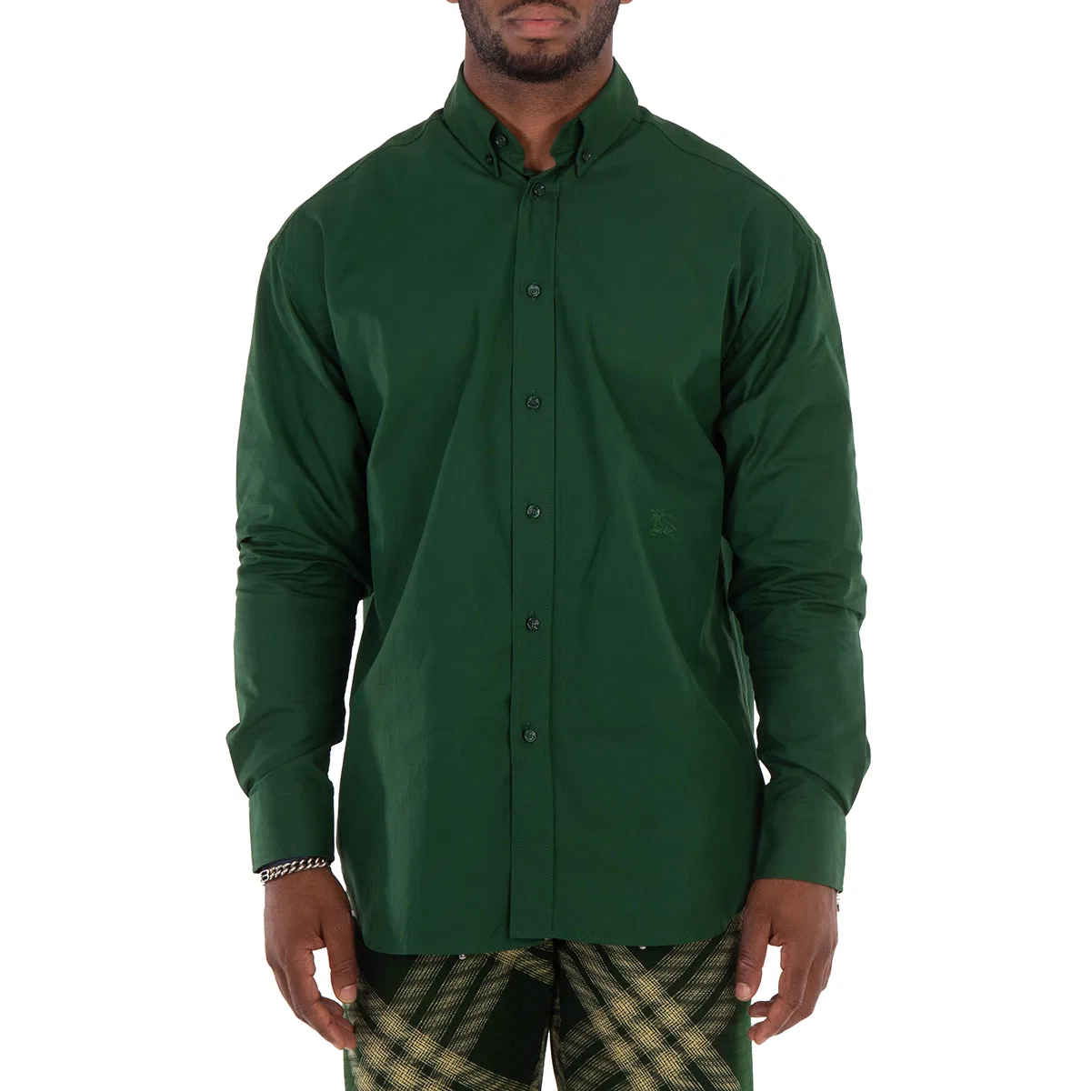 Рубашка с длинным рукавом Equestrian Knight Embroidered Cotton Shirt Burberry