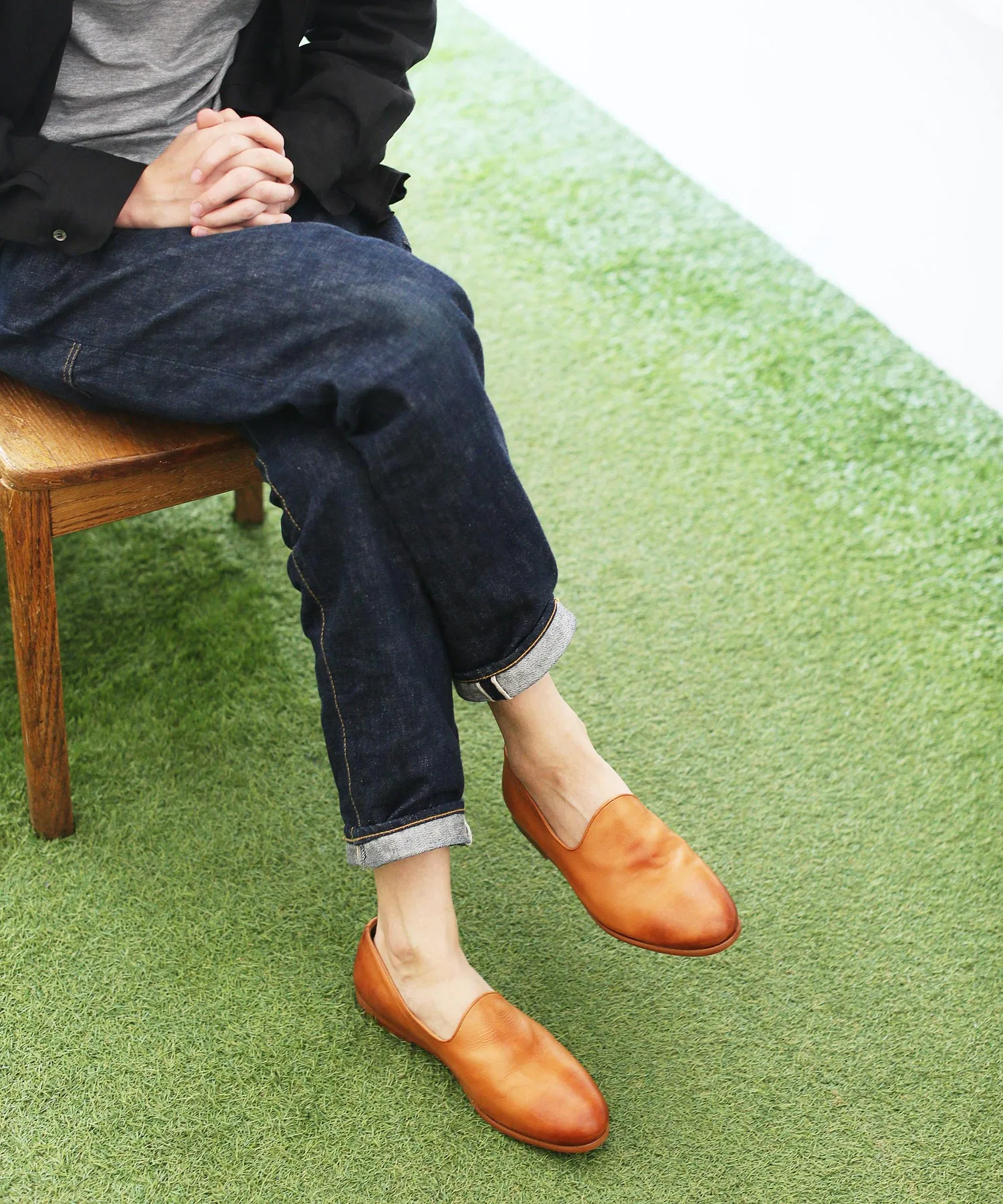 Мужские кожаные слипоны sot антикварные кэмел — фото 2