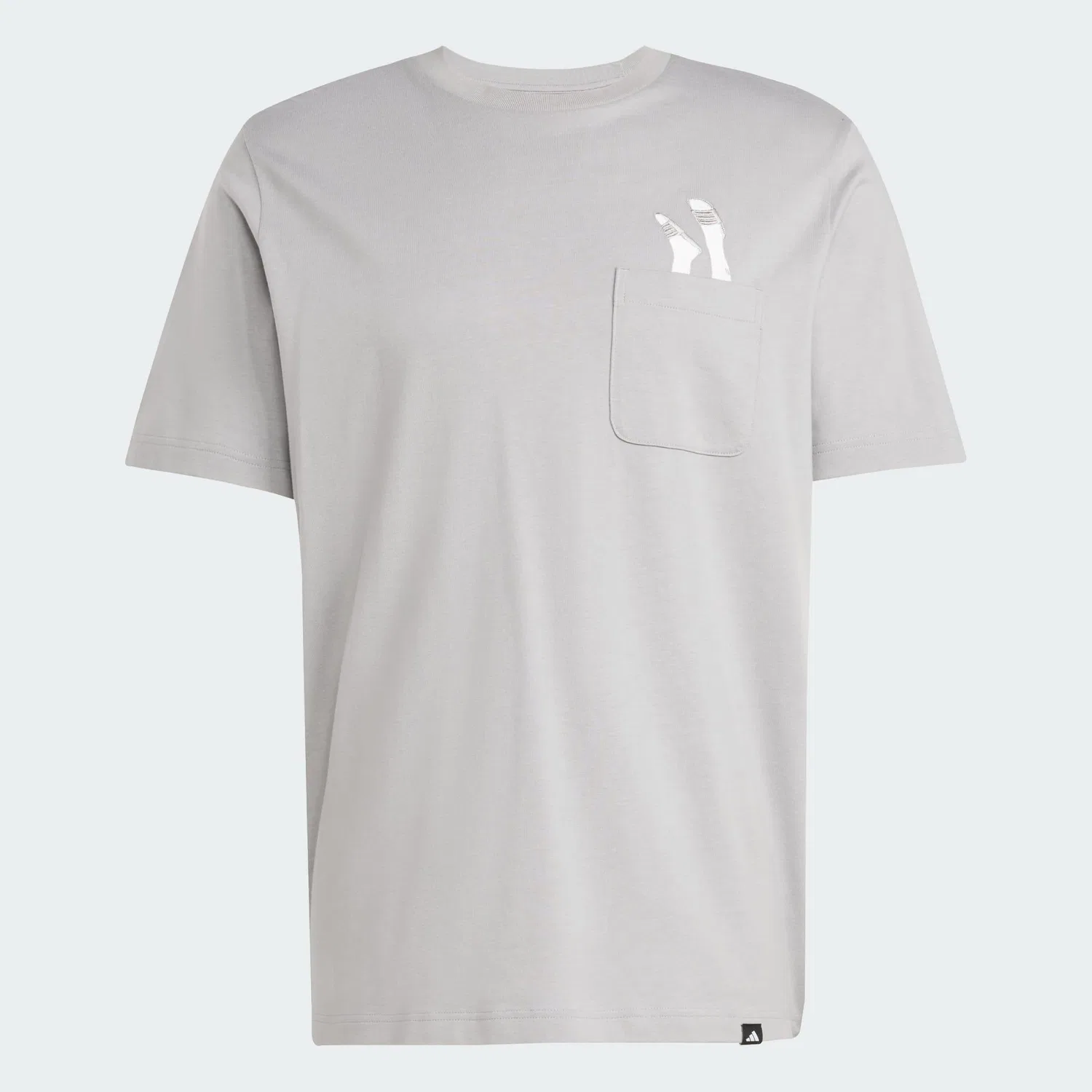 Мужская футболка с принтом Lounge Slides Graphic Pocket T-Shirt Adidas, Kohlengrau — фото 2