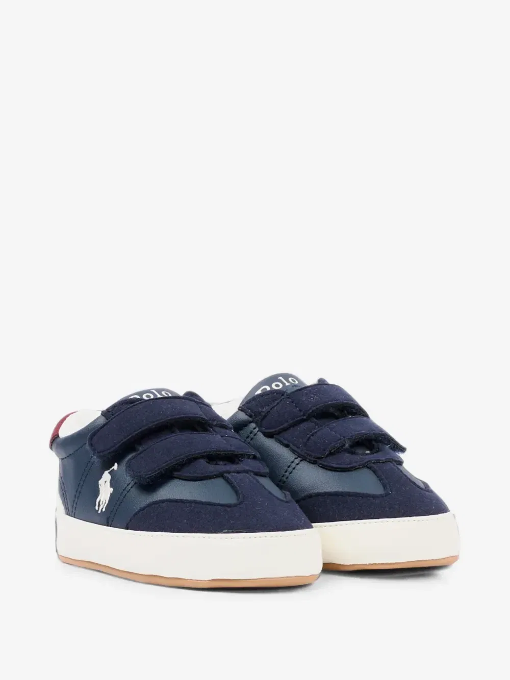 Кроссовки с вышитым логотипом и застежкой на липучке POLO RALPH LAUREN KIDS, синий