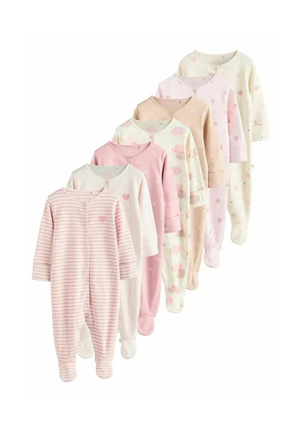 Комплект из 7 боди с длинным рукавом Regular fit sleep suit Next pink, розовый