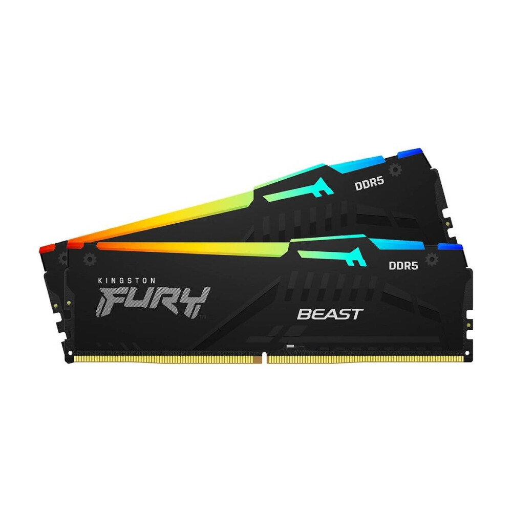 

Оперативная память Kingston Fury Beast RGB, 32 Гб DDR5 (2x16 Гб), 5600 МГц, CL40, KF556C40BBAK2-32, черный