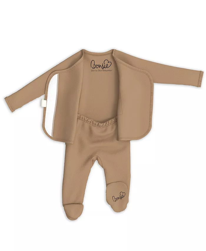 Baby Bonsie Skin to Skin для мальчиков, комбинезон Bonsie Baby, коричневый — фото 3