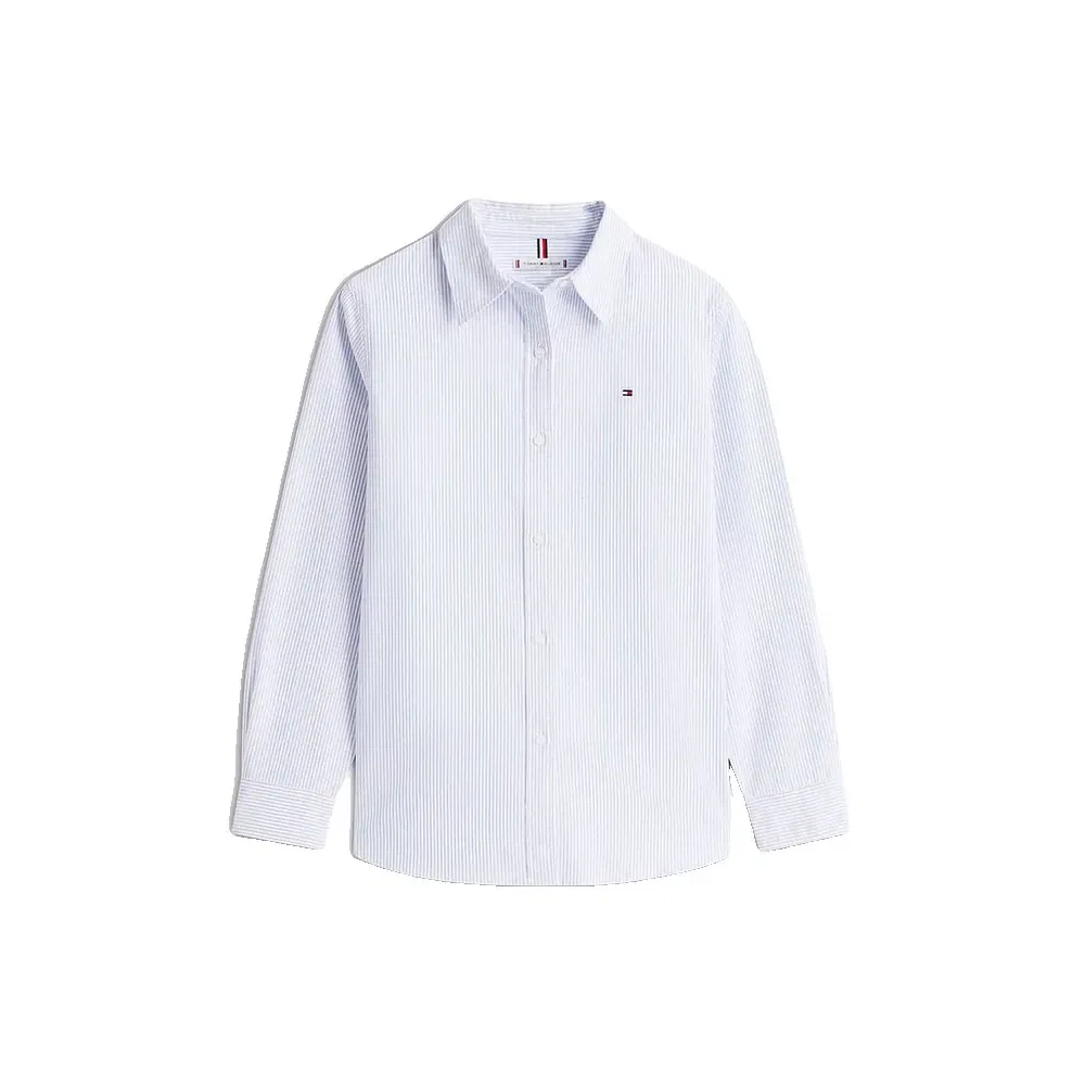 Женская хлопковая рубашка с длинным рукавом Tommy hilfiger, Blue — фото 3