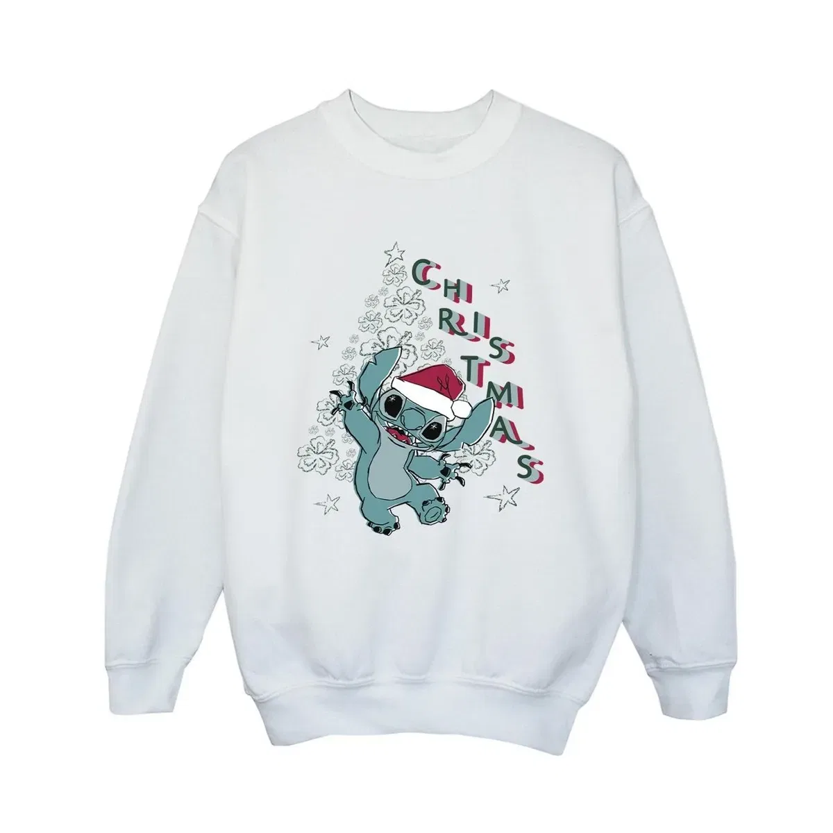 Свитшот с принтом Disney Tree Christmas Lilo & Stitch, White — фото 2