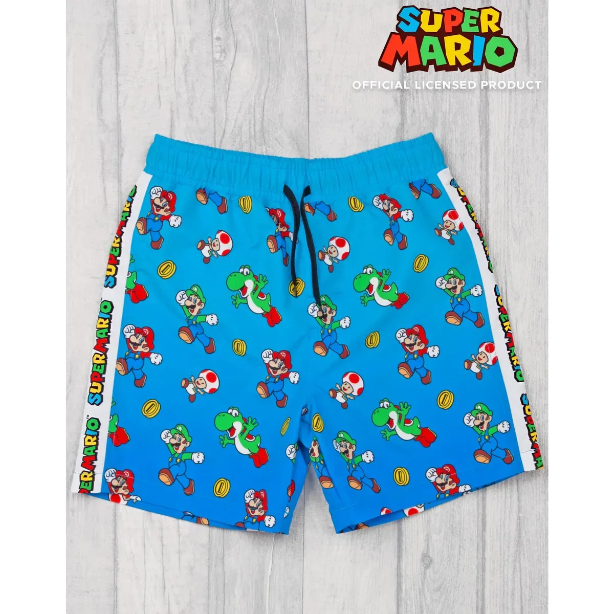 Детские шорты для мальчиков с принтом Super Mario Mario & Luigi Nintendo, Blue — фото 2