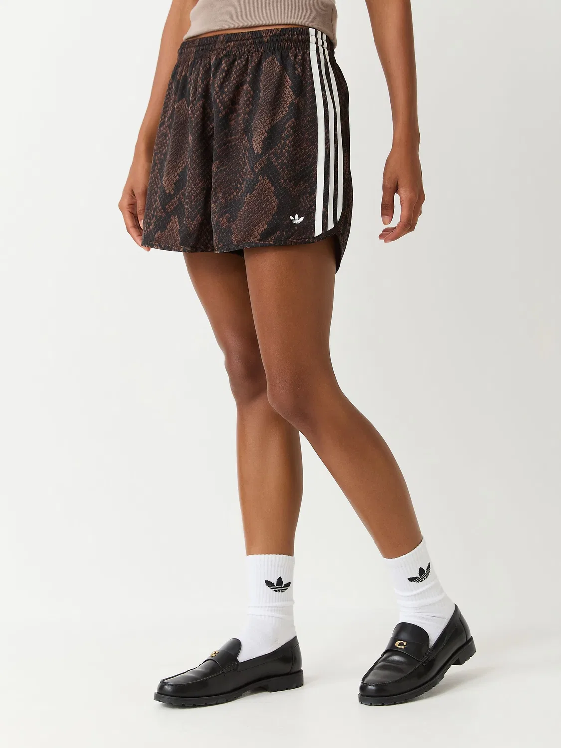 Атласные шорты adidas Originals со змеиным принтом, Animal
