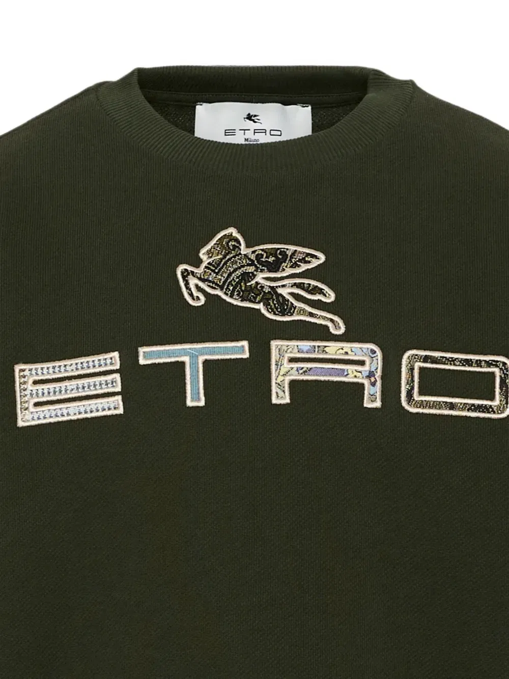 Свитер с нашивкой в виде логотипа Pegas Etro Kids, зеленый — фото 3