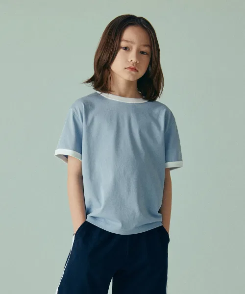 Детская футболка оверсайз с коротким рукавом Relaxed Drinker MUSINSA STANDARD KIDS, Blue Grey