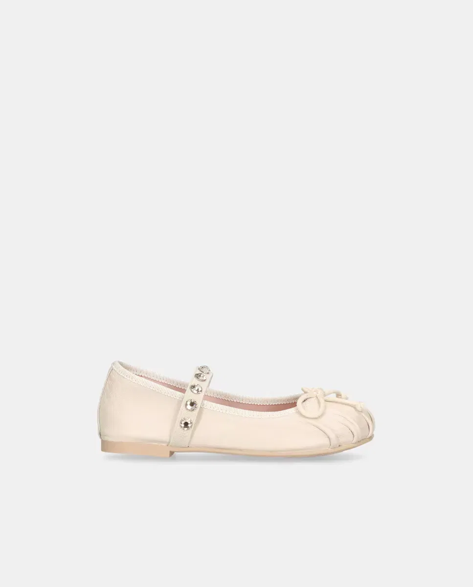 Детские балетки для девочек из мягкой кожи Hannah Pretty Ballerinas, Marfil