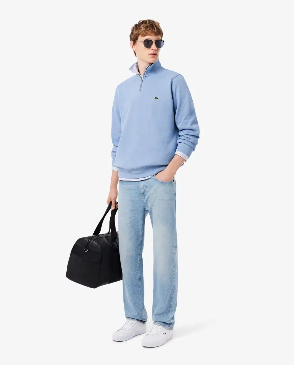 Мужская толстовка с высоким воротником и молнией Lacoste, Azul Claro — фото 4