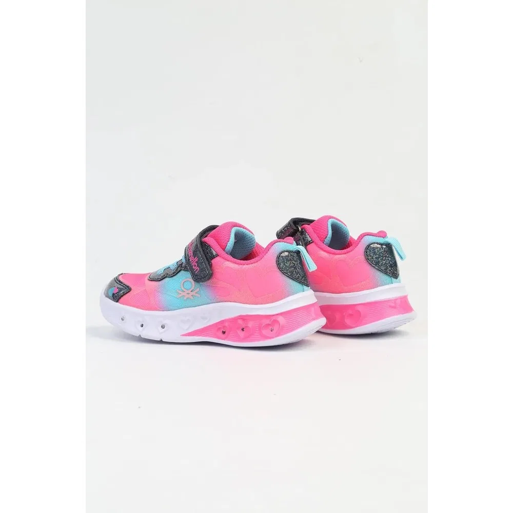 Детские кроссовки для девочек с подсветкой и липучками, Fuchsia Blue, BNI-10127 P United Colors Of Benetton — фото 2