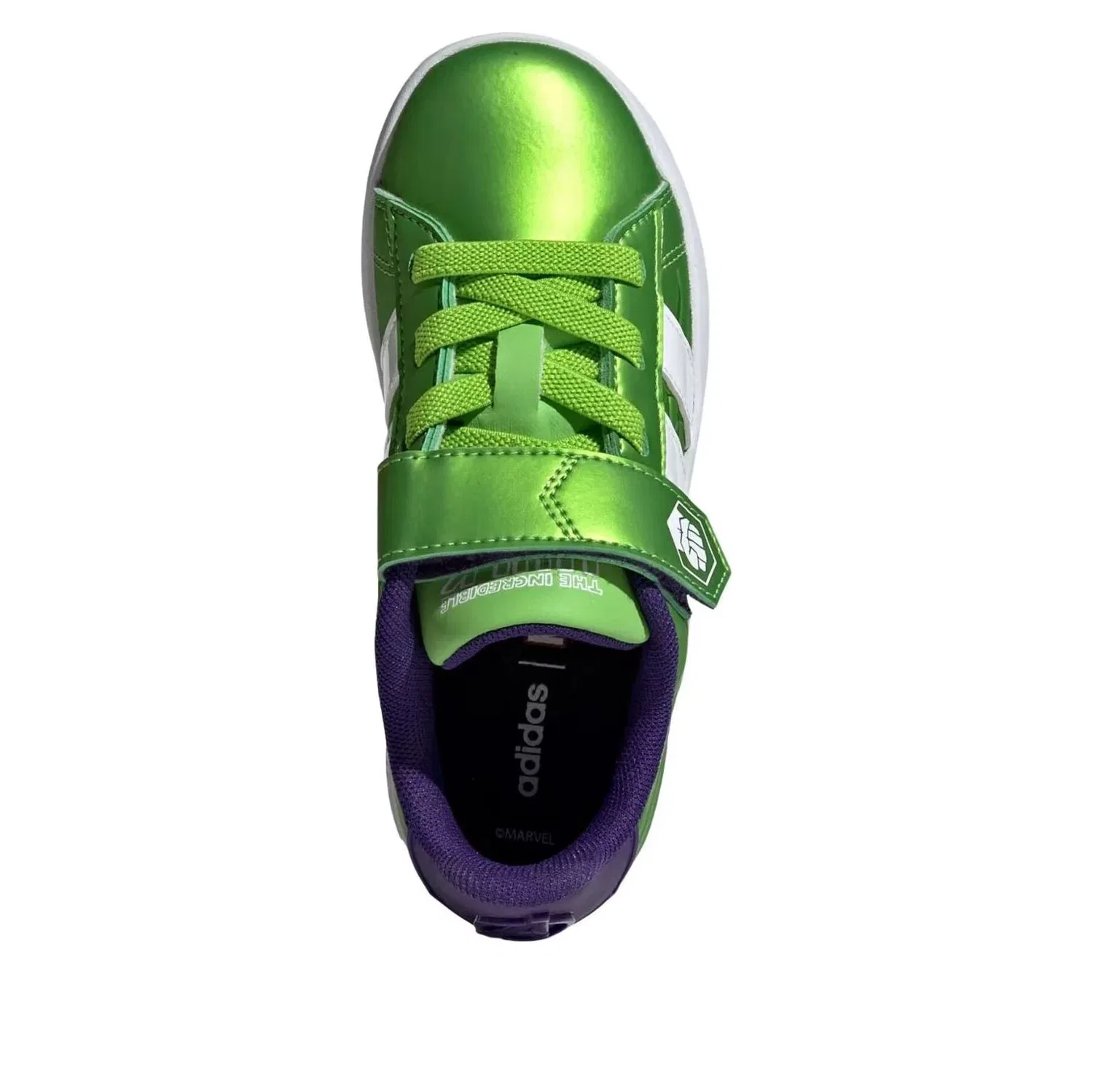 Детские кроссовки для мальчиков на липучке Grand Court Adidas, зеленый — фото 4