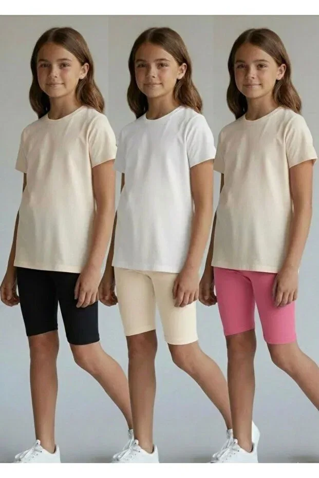 Детский комплект шорт для девочек хлопковый Atölye Kids, 3-Piece Shorts Set